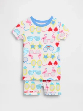 Set pigiama con pantaloncini e maglietta in cotone biologico spazzolato per neonato & bebè