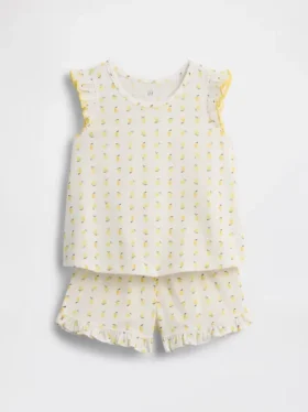 Set pigiama con pantaloncini e volant e stampa di frutta riciclato per Neonato & Bebè