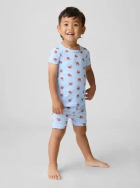 Set pigiama con pantaloncini in cotone biologico spazzolato Brannan Bear per neonato & bebè