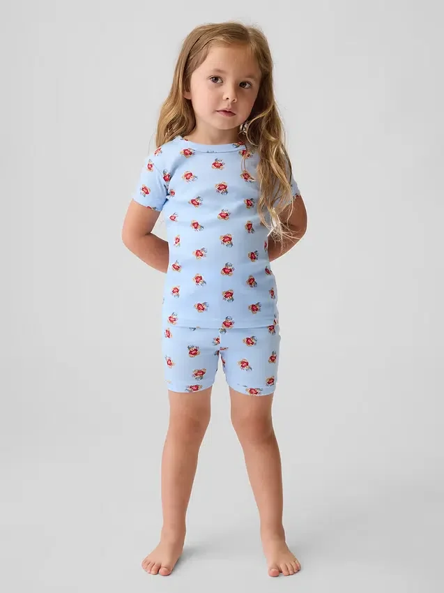 Set pigiama con pantaloncini in cotone biologico spazzolato Brannan Bear per neonato & bebè