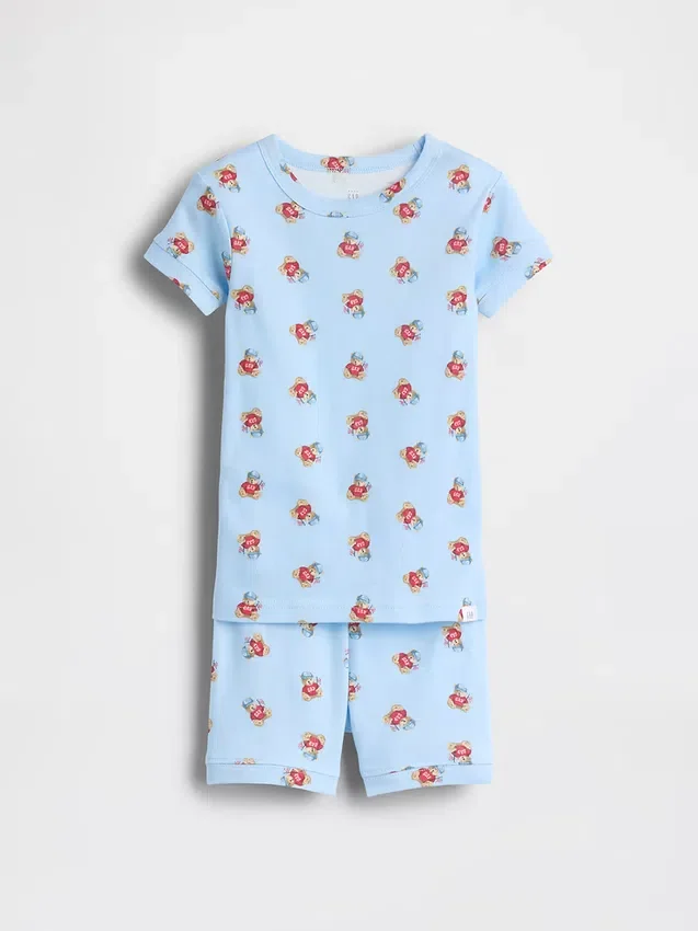 Set pigiama con pantaloncini in cotone biologico spazzolato Brannan Bear per neonato & bebè