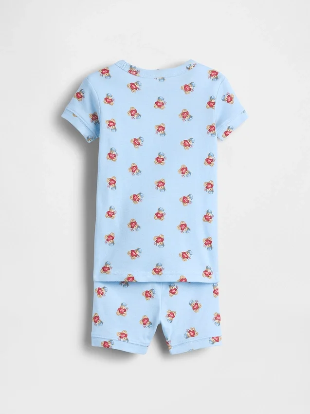 Set pigiama con pantaloncini in cotone biologico spazzolato Brannan Bear per neonato & bebè