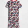 Set pigiama con pantaloncini per bambini Spider-Man in cotone biologico spazzolato