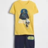Set pigiama con pantaloncini per bambini Star Wars in cotone biologico spazzolato