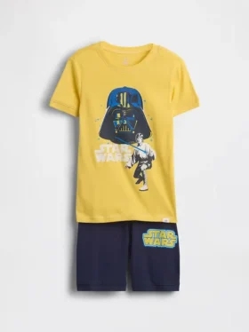 Set pigiama con pantaloncini per bambini Star Wars in cotone biologico spazzolato