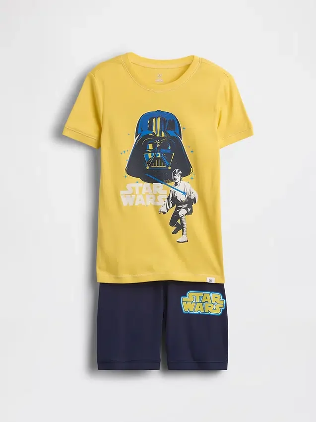 Set pigiama con pantaloncini per bambini Star Wars in cotone biologico spazzolato