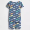 Set pigiama con pantaloncini per neonato & bebè in cotone biologico spazzolato con motivo squalo