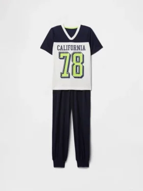 Set pigiama da bambino con pantaloni jogger riciclati