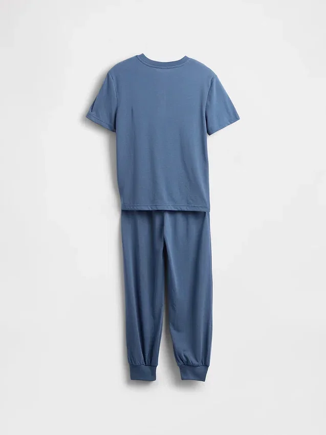 Set pigiama da bambino con pantaloni jogger riciclati