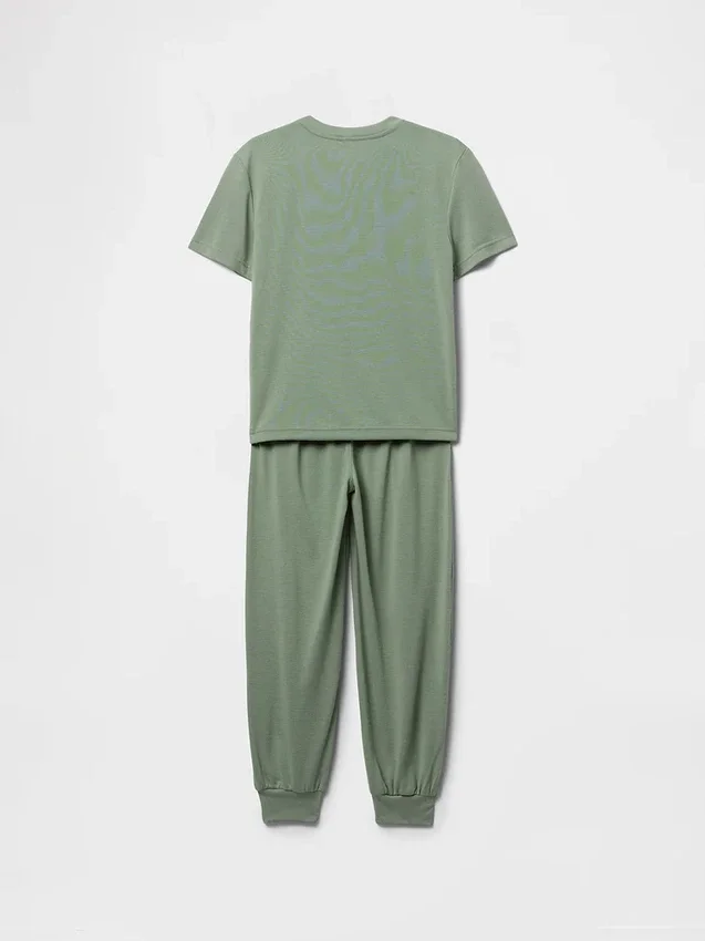 Set pigiama da bambino con pantaloni jogger riciclati