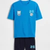 Set pigiama da calcio oversize riciclato per bambini con pantaloncini
