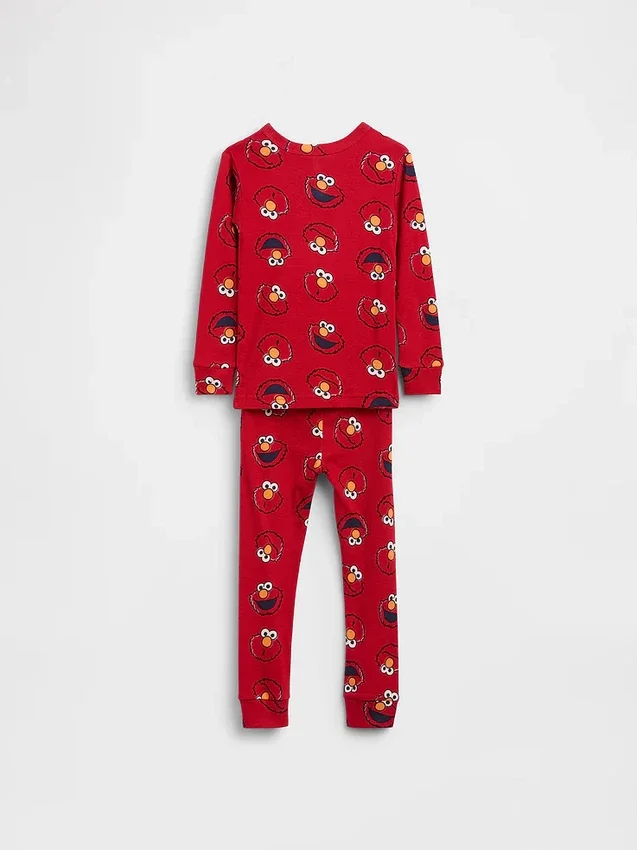 Set pigiama Elmo in cotone spazzolato biologico Sesame Street per neonato & bebè