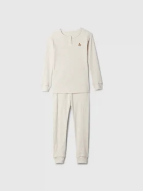 Set pigiama Henley in cotone biologico spazzolato per Neonato & Bebè
