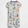 Set pigiama in cotone biologico spazzolato “Beach Dogs” per Neonato & Bebè