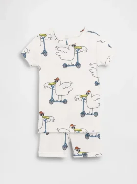 Set pigiama in cotone biologico spazzolato con motivo “Scooter Seagull” per Neonato & Bebè