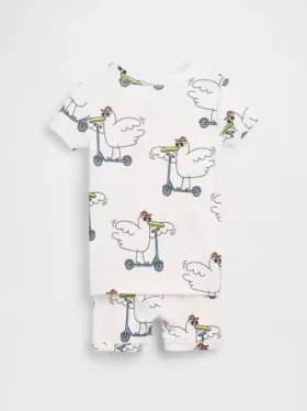 Set pigiama in cotone biologico spazzolato con motivo “Scooter Seagull” per Neonato & Bebè