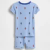 Set pigiama in cotone biologico spazzolato con motivo “Soccer Bear” per neonato & bebè in pantaloncini
