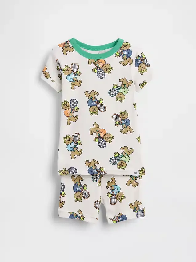 Set pigiama in pantaloncini Brannan Bear in cotone biologico spazzolato per neonato & bebè