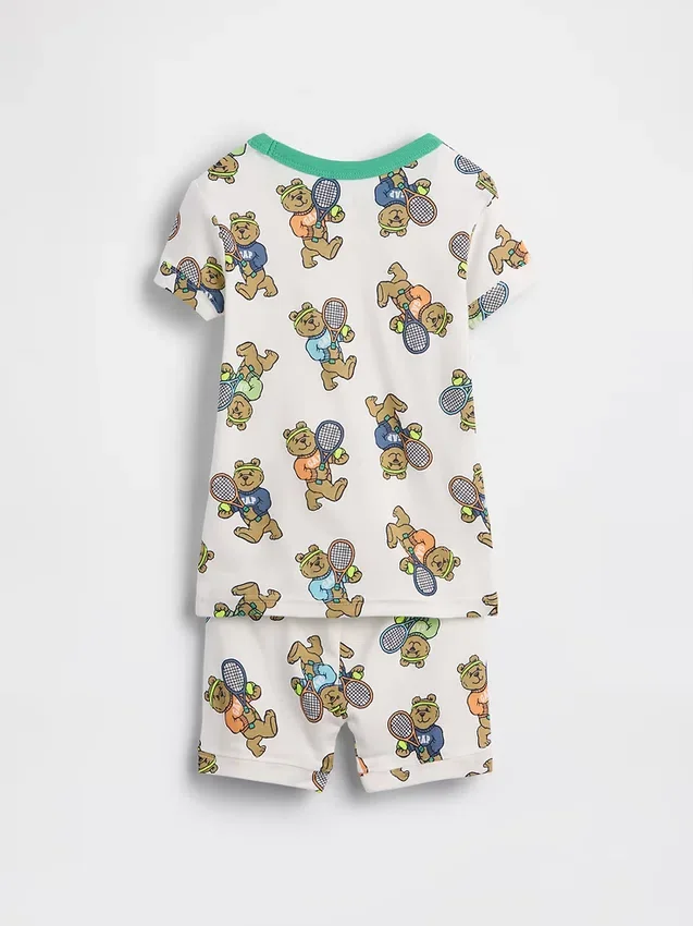 Set pigiama in pantaloncini Brannan Bear in cotone biologico spazzolato per neonato & bebè