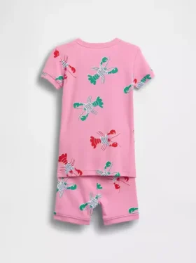 Set pigiama in pantaloncini per neonato & bebè in cotone biologico spazzolato con motivo aragosta