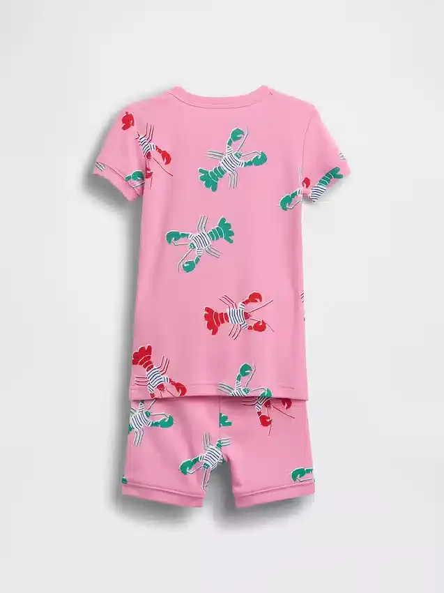 Set pigiama in pantaloncini per neonato & bebè in cotone biologico spazzolato con motivo aragosta