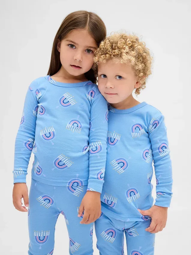 Set pigiama natalizio in cotone biologico spazzolato per bambini e neonati