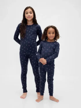 Set pigiama natalizio in cotone biologico spazzolato per bambini e neonati