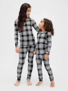 Set pigiama natalizio in cotone biologico spazzolato per bambini e neonati