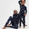 Set pigiama natalizio in cotone biologico spazzolato per bambini e neonati