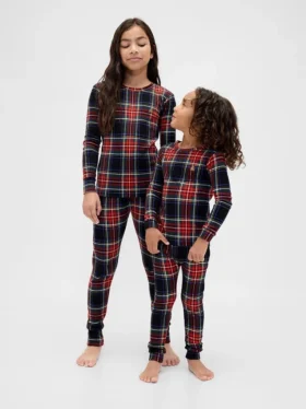 Set pigiama natalizio in cotone biologico spazzolato per bambini e neonati
