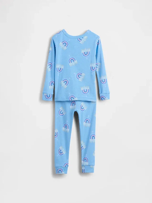 Set pigiama natalizio in cotone biologico spazzolato per bambini e neonati