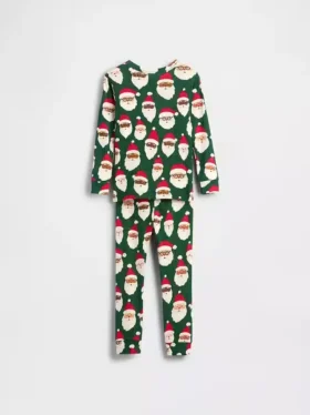 Set pigiama natalizio in cotone biologico spazzolato per bambini e neonati