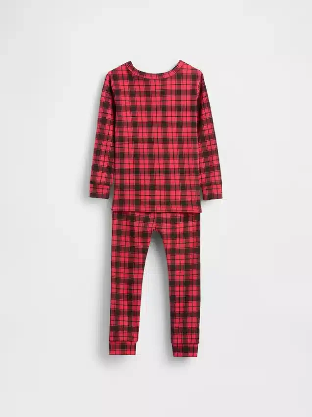 Set pigiama natalizio in cotone biologico spazzolato per bambini e neonati
