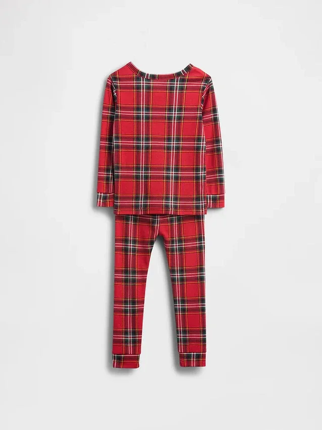 Set pigiama natalizio in cotone biologico spazzolato per bambini e neonati