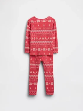 Set pigiama natalizio in cotone biologico spazzolato per bambini e neonati