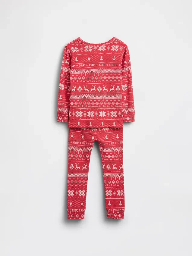 Set pigiama natalizio in cotone biologico spazzolato per bambini e neonati