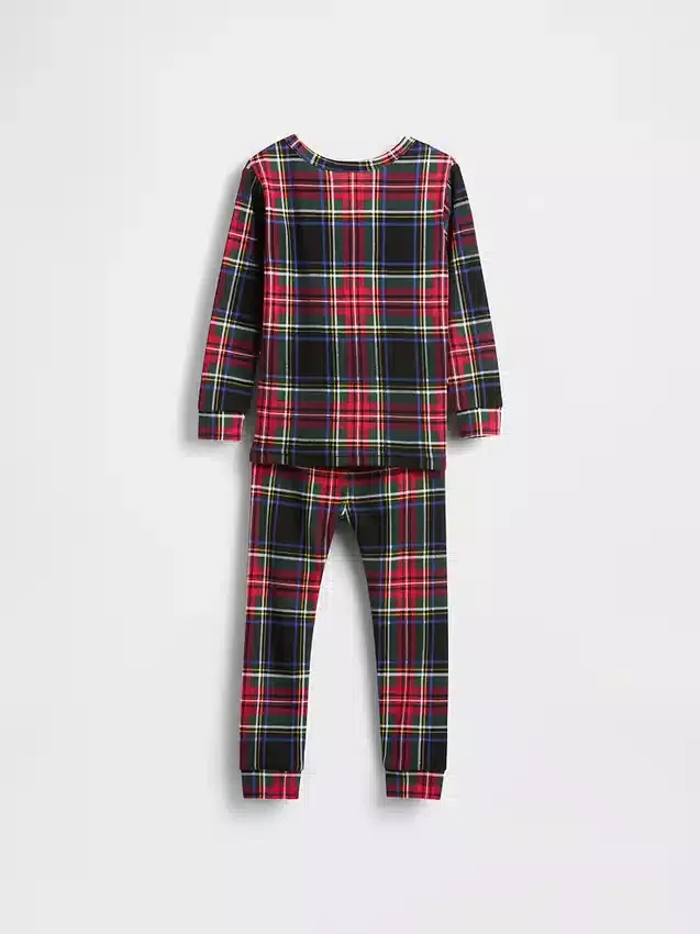 Set pigiama natalizio in cotone biologico spazzolato per bambini e neonati