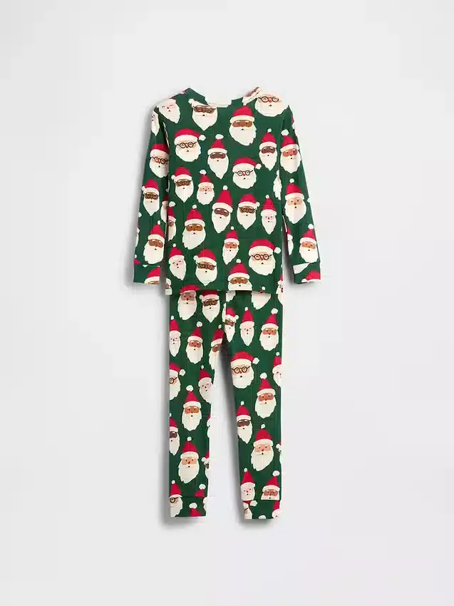 Set pigiama natalizio in cotone biologico spazzolato per bambini e neonati