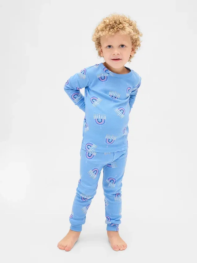 Set pigiama natalizio in cotone biologico spazzolato per bambini e neonati