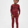Set pigiama natalizio in cotone biologico spazzolato per bambini e neonati