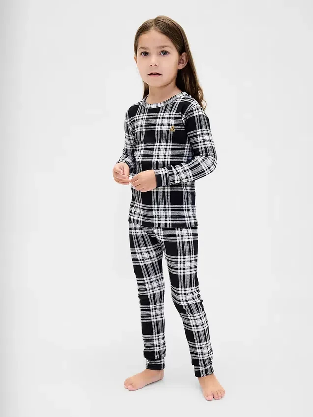 Set pigiama natalizio in cotone biologico spazzolato per bambini e neonati