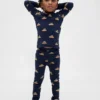 Set pigiama natalizio in cotone biologico spazzolato per bambini e neonati
