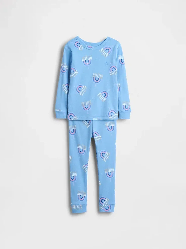 Set pigiama natalizio in cotone biologico spazzolato per bambini e neonati