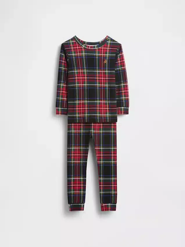 Set pigiama natalizio in cotone biologico spazzolato per bambini e neonati