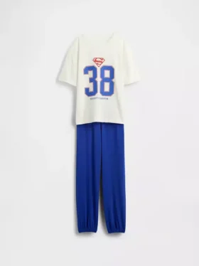 Set pigiama oversize da bambino con pantaloni jogger riciclati a tema Superman