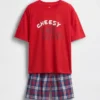 Set pigiama oversize per bambini con pantaloncini riciclati