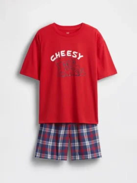 Set pigiama oversize per bambini con pantaloncini riciclati