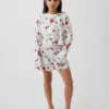 Set pigiama pantaloncini da bambino Snoopy in tessuto riciclato