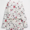 Set pigiama pantaloncini da bambino Snoopy in tessuto riciclato