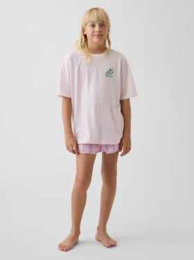 Set pigiama pantaloncini riciclato per bambini